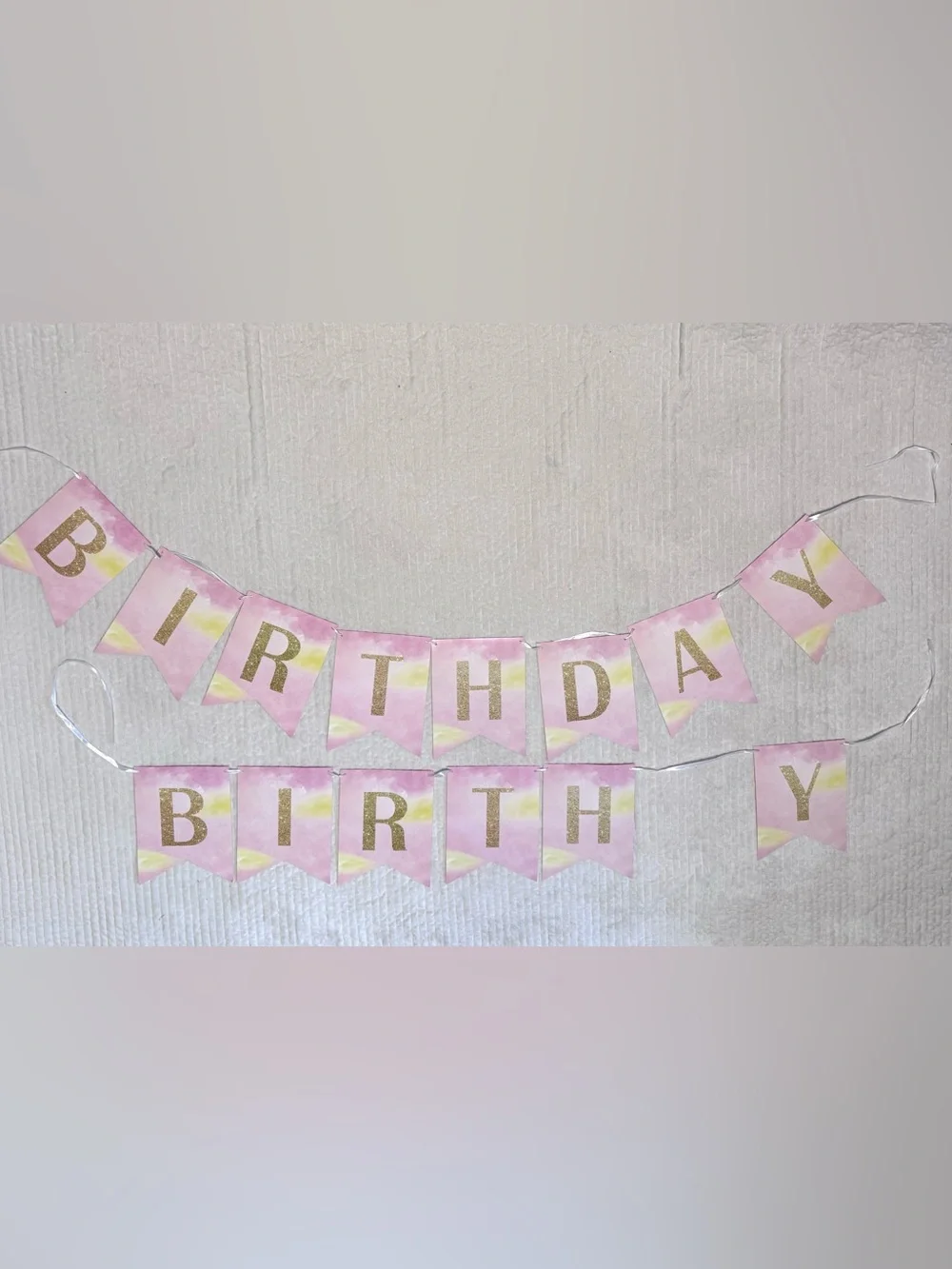 MISPRINT! ~ Pink Watercolor-Gold | Birthday Banner | Craft Letters